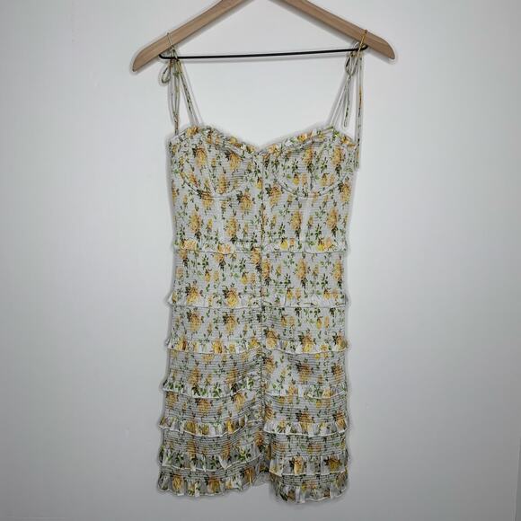 V. Chapman X REVOLVE Drew Mini Dress Smocked Womens Size 2 Floral - Picture 2 of 16